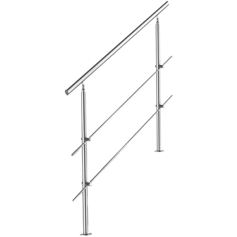 foto del prodotto ringhiera in acciaio inox per scale esterne set giardino balcone balaustra 120 cm, 2 traverse - swanew