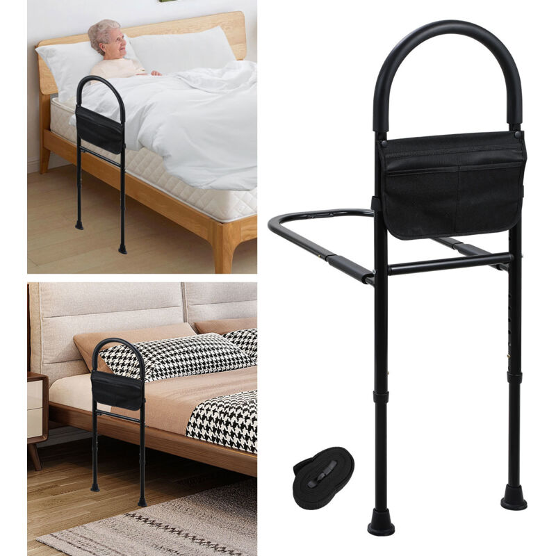 foto del prodotto ringhiera per letto ausilio di rialzo per letto ausili per anziani regolabile 83-113 cm antiscivolo con borsa di custodia - swanew