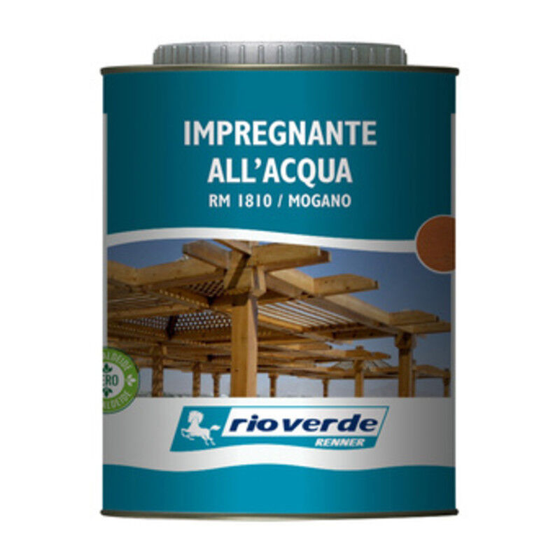 foto del prodotto rio verde impregnante ad acqua per legno rm 1810 750 ml rioverde mogano