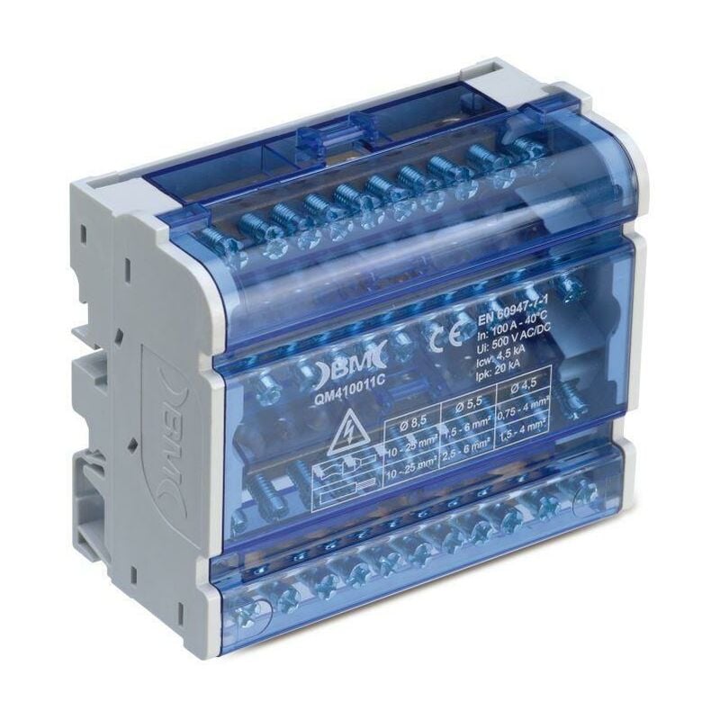 foto del prodotto ripartitore bm 4 poli 125a 11 connessioni - qm412511c