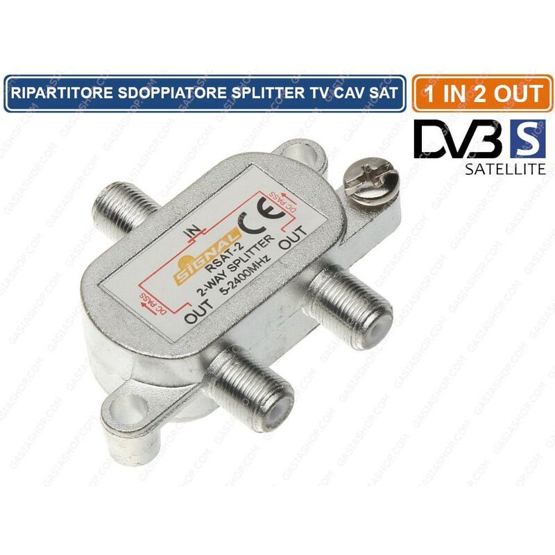 foto del prodotto ripartitore sdoppiatore splitter segnale tv sat 6 db 1 ingresso 2 uscite