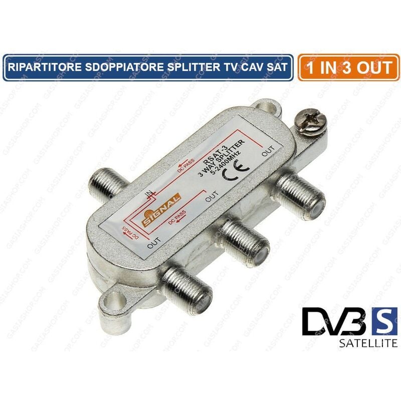 foto del prodotto ripartitore splitter segnale tv satellitare 8 db 1 ingresso 3 uscite