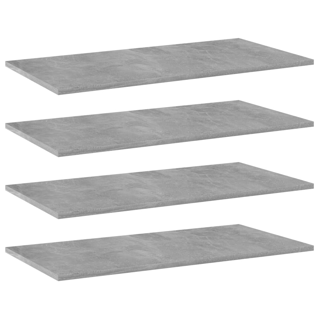 foto del prodotto ripiani per libreria 4 pz grigio cemento 80x40x1,5cm truciolato cod mxl 59854