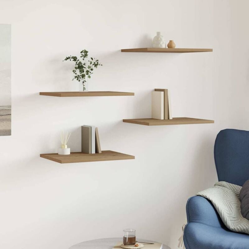 foto del prodotto ripiani per libreria 4 pz rovere 60x10x1,5 cm legno multistrato vidaxl