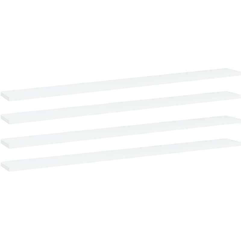 foto del prodotto ripiani per libreria 4pz bianchi 100x10x1,5cm legno multistrato