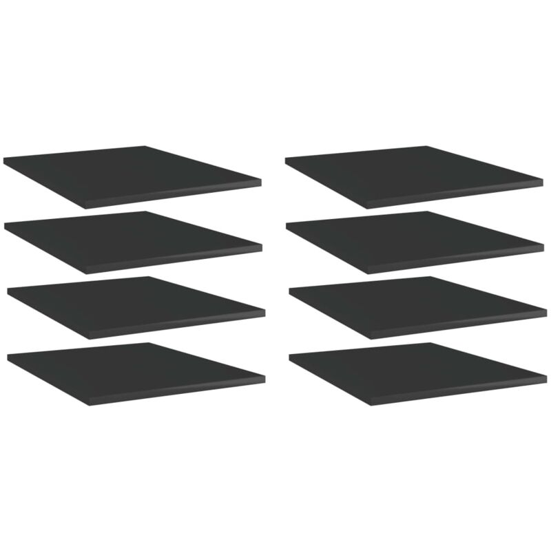 foto del prodotto ripiani per libreria 8 pz nero lucido 40x50x1,5 cm truciolato