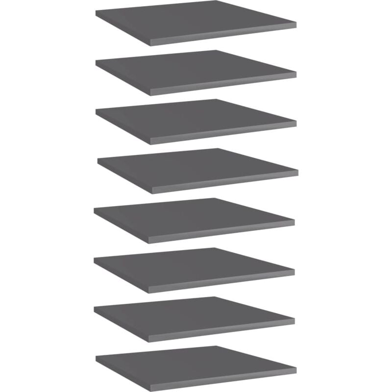 foto del prodotto ripiani per libreria 8pz grigio lucido 40x40x1,5cm multistrato vidaxl