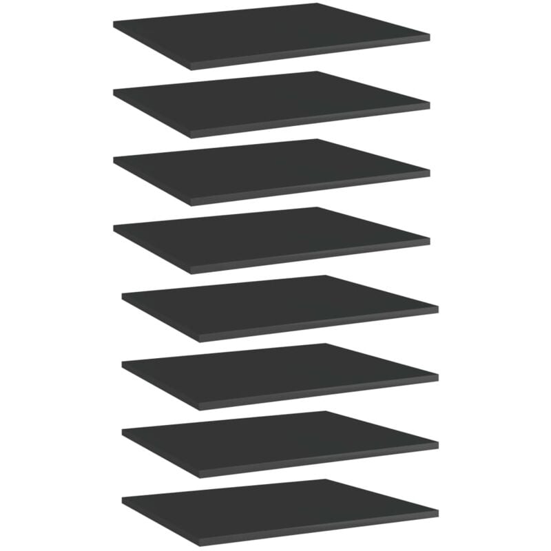 foto del prodotto ripiani per libreria 8pz nero lucido 60x50x1,5cm multistrato vidaxl