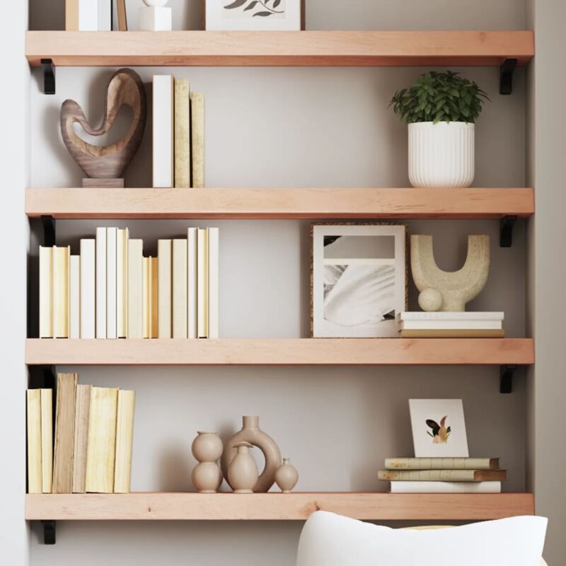 foto del prodotto ripiano a parete 100x20x6 cm legno massello rovere non trattato vidaxl