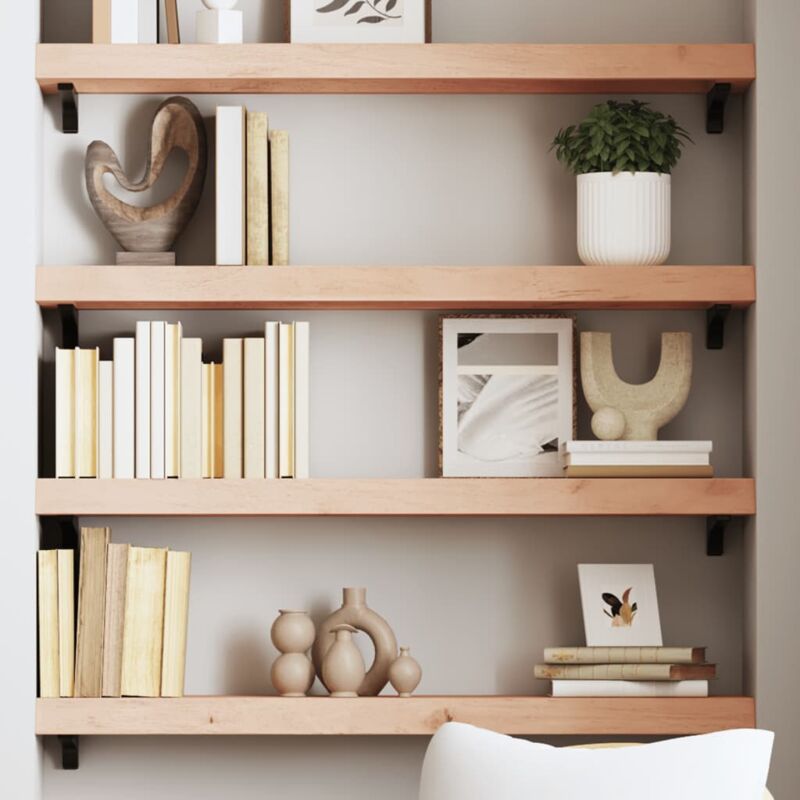 foto del prodotto ripiano a parete 80x20x6 cm legno massello rovere non trattato vidaxl