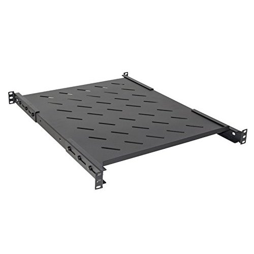 foto del prodotto ripiano link per armadio rack 19 allungabile 550mm con 4 agganci nero per armadi profondi 800mm