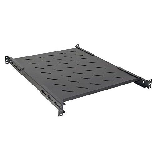 foto del prodotto ripiano link per armadio rack 19 allungabile 550mm con 4 agganci nero per armadi profondi 800mm - lkrip550an