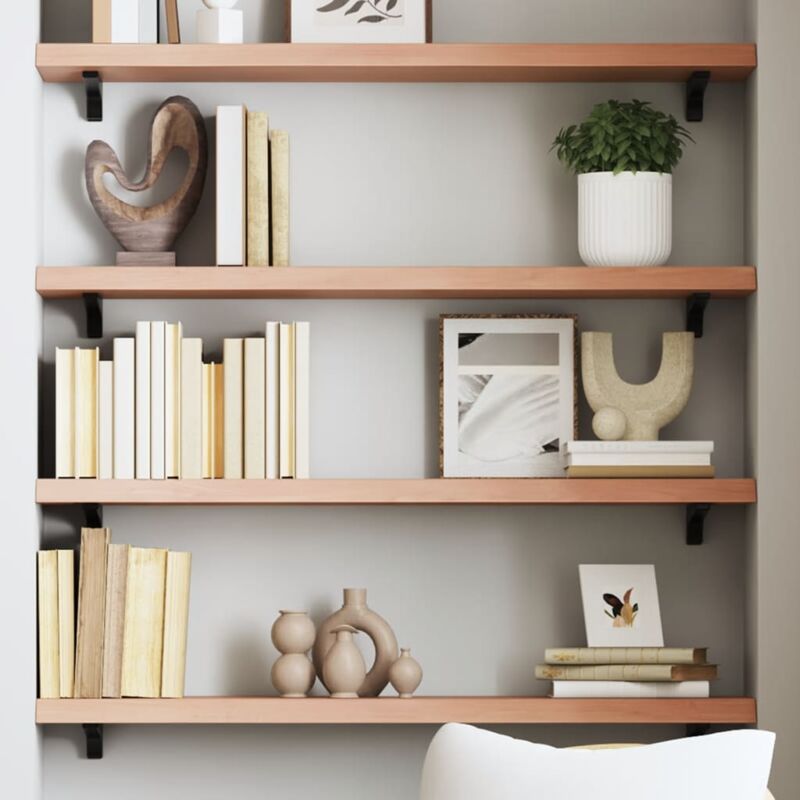 foto del prodotto ripiano muro marrone chiaro 80x20x4 cm massello rovere trattato vidaxl