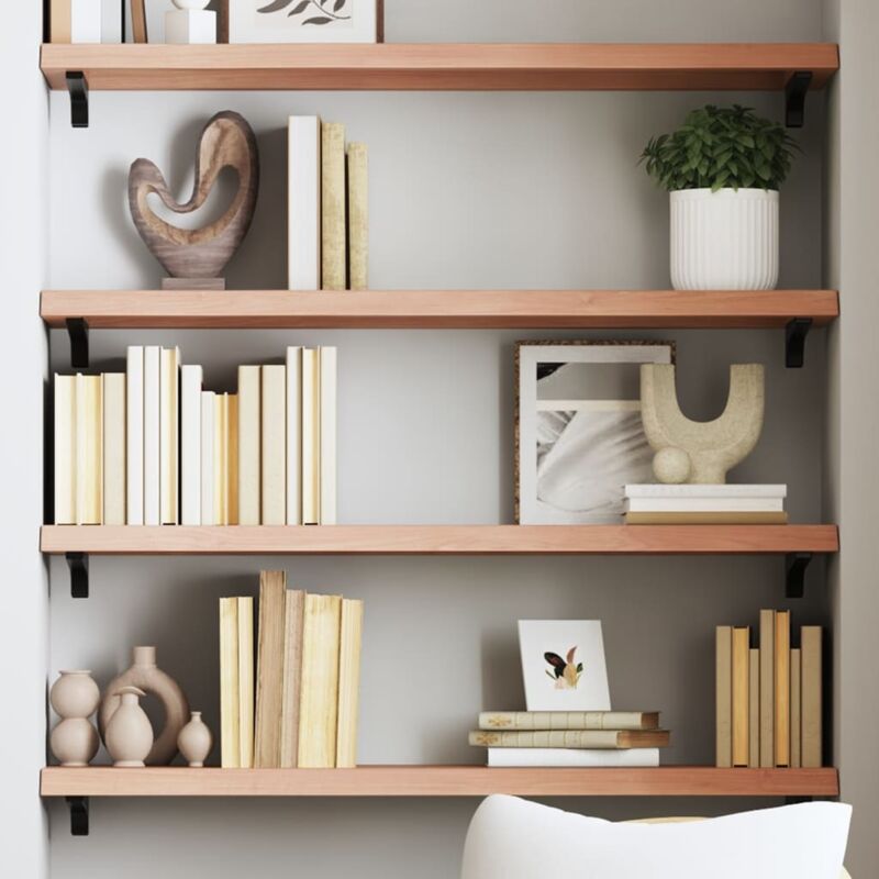 foto del prodotto ripiano muro marrone chiaro 80x30x4 cm massello rovere trattato