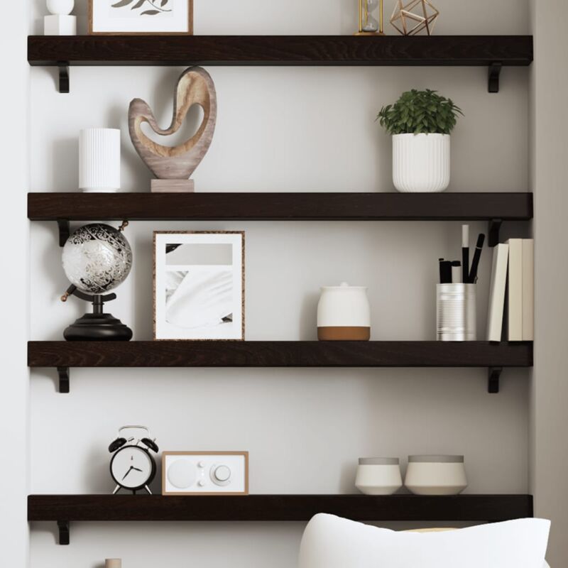 foto del prodotto ripiano muro marrone scuro 80x10x6 cm massello rovere trattato vidaxl