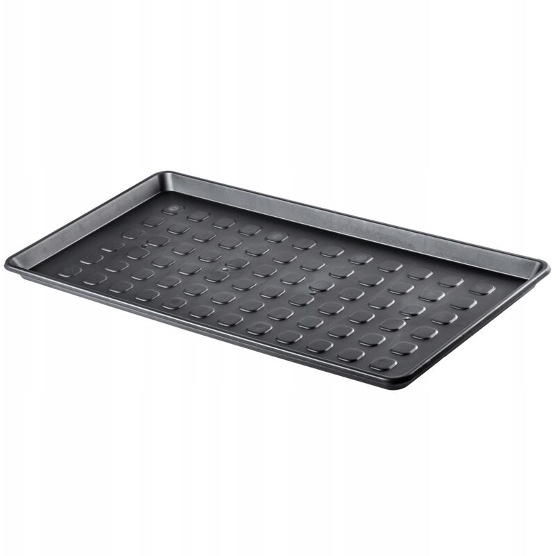 foto del prodotto ripiano per scarpe rettangolare in plastica, 75,5 x 38 cm, antiscivolo, leggero, ripiano per vasi da fiori, nero kadax