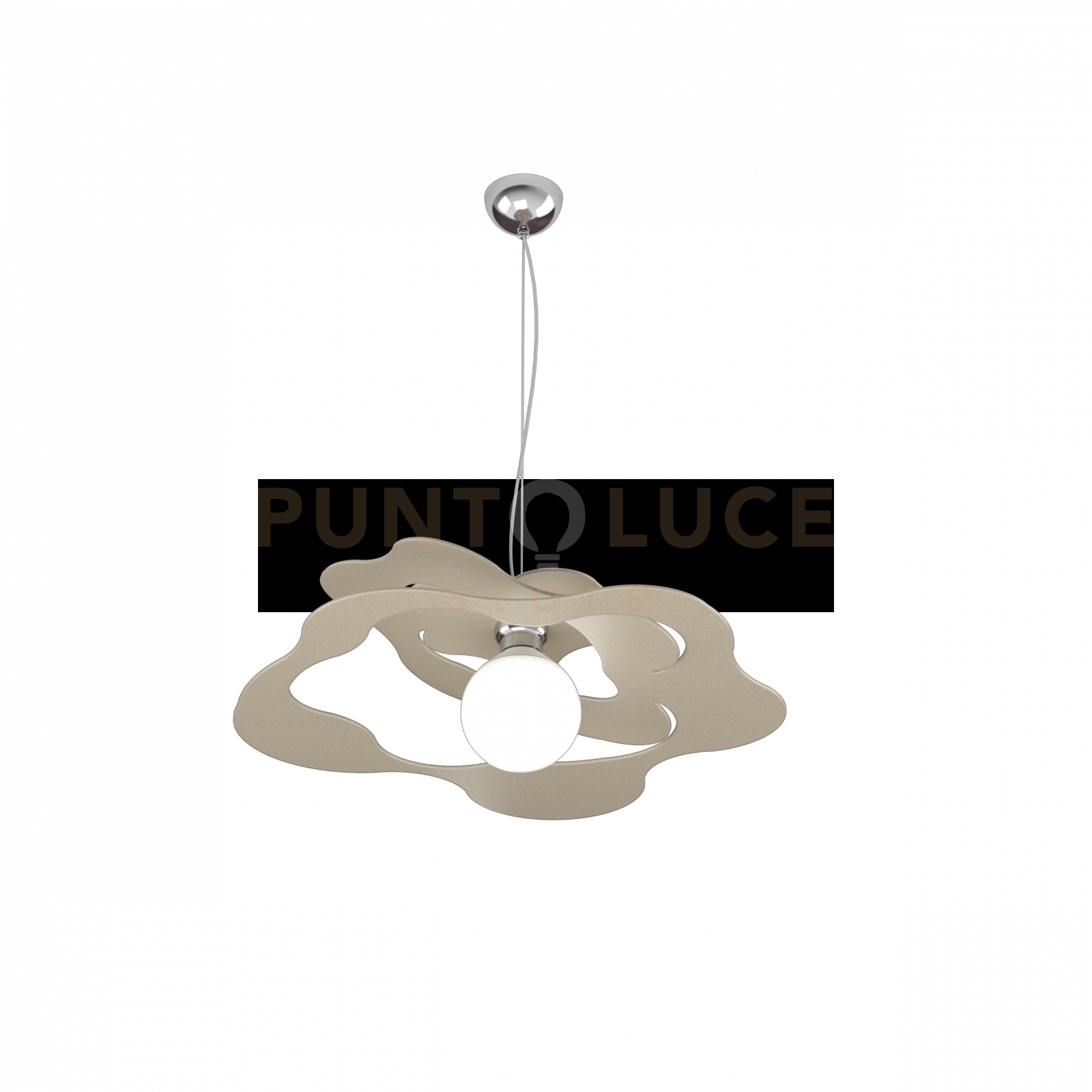foto del prodotto ripples sospensione d.50 cm. 1 luce sabbia 1158 s50 sa