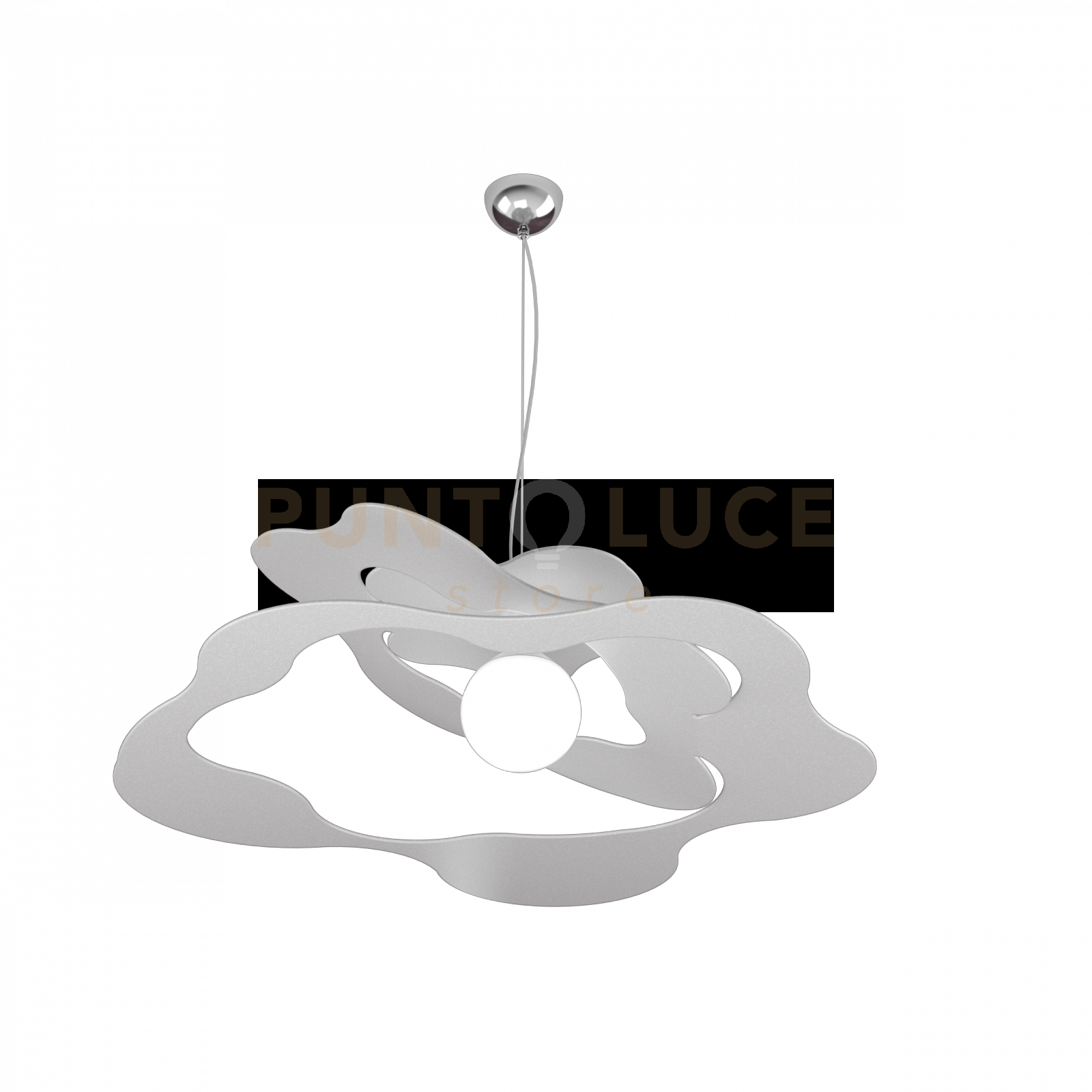 foto del prodotto ripples sospensione d.70 cm. 1 luce grigio 1158-s70-gr