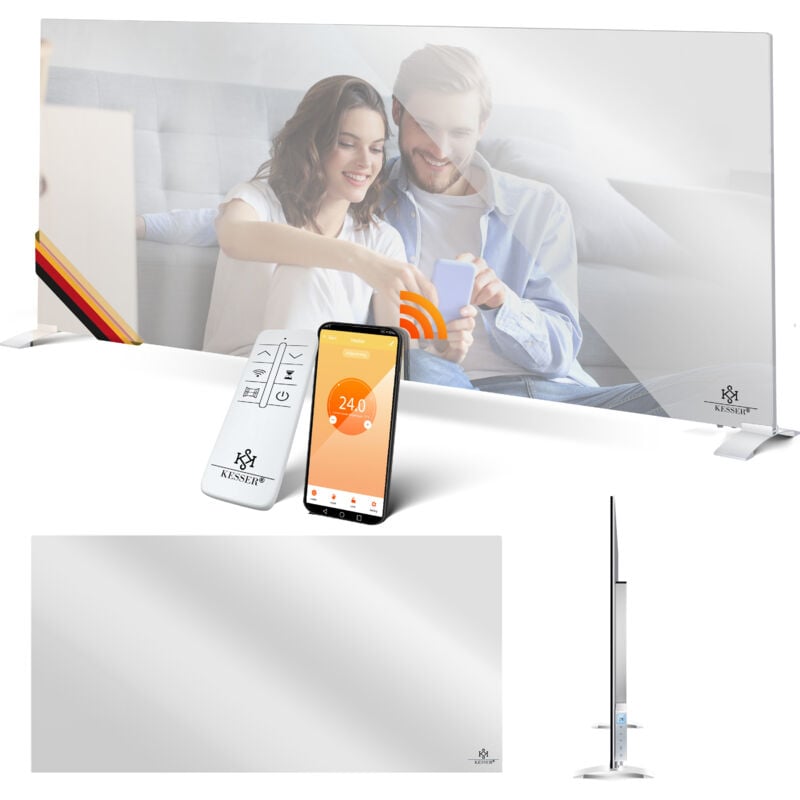 foto del prodotto riscaldamento a infrarossi, riscaldamento a specchio a risparmio energetico 2in1 a pavimento e a parete, con rilevamento finestra aperta