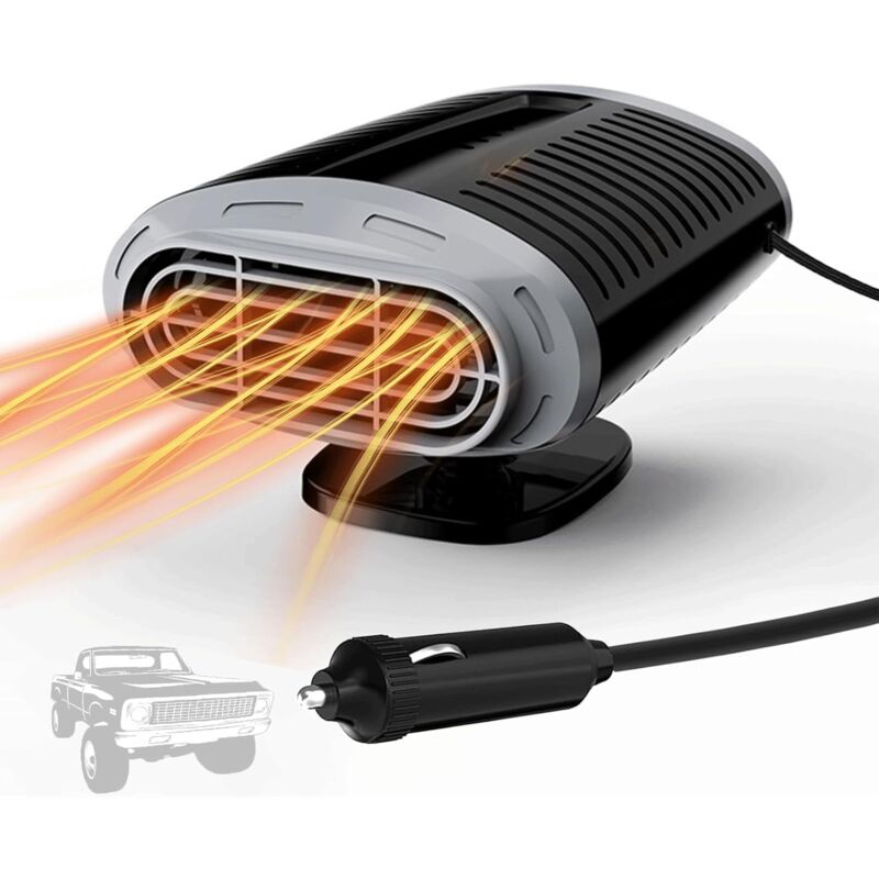 foto del prodotto riscaldatore auto 12v, riscaldatore auto portatile 2 in 1, sbrinatore e sbrinatore parabrezza con presa accendisigari, riscaldatore portatile 150w,
