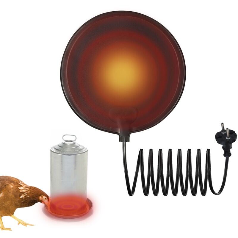 foto del prodotto riscaldatore d acqua per polli, base in silicone per riscaldatore d acqua per pollame 250v 20w con cuscinetto riscaldante