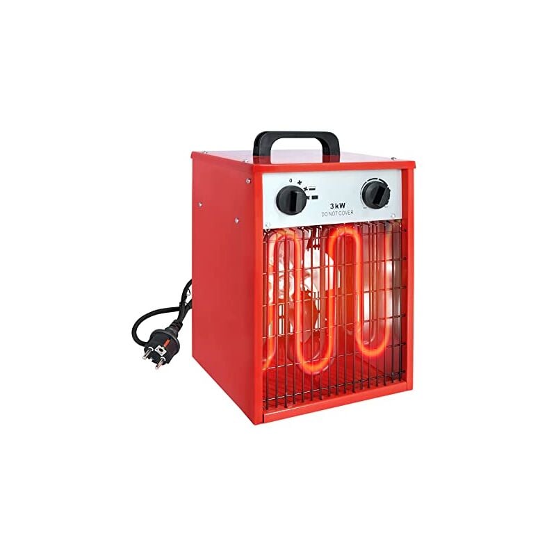 foto del prodotto riscaldatore elettrico 3kw 220v termoventilatore elettrico professionale, riscaldatore elettrico con termostato e 4 livelli di riscaldamento,