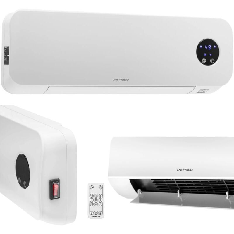 foto del prodotto riscaldatore elettrico da parete in ceramica, tenda d aria, con telecomando, 1000 2000w