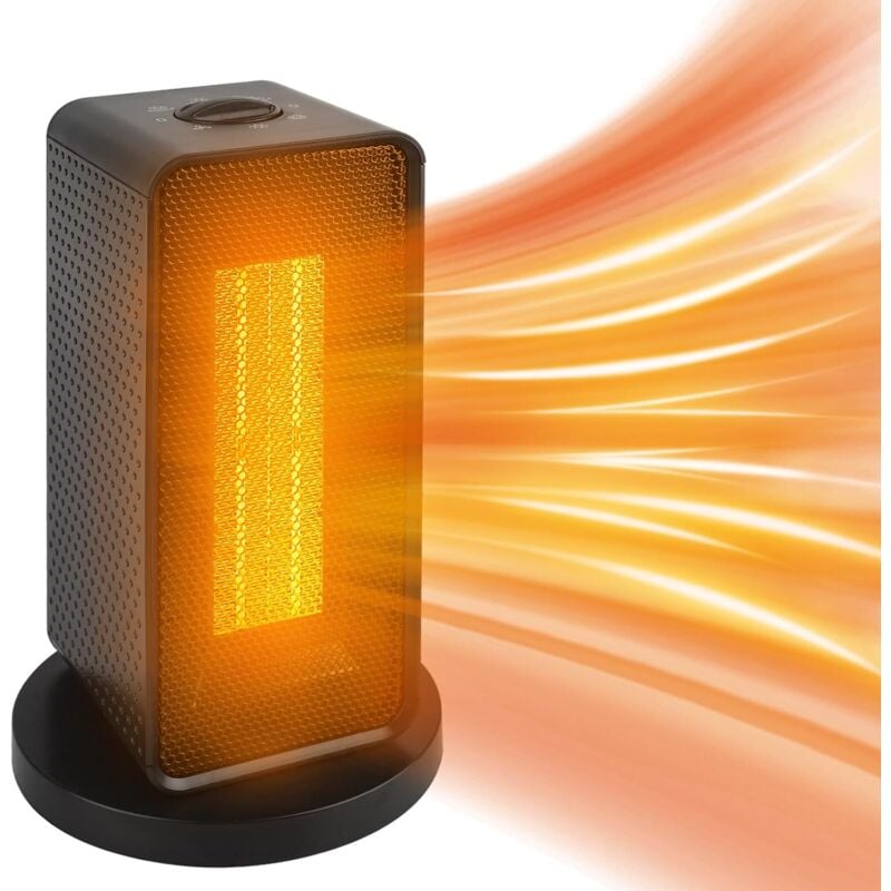 foto del prodotto riscaldatore elettrico portatile ptc da 1200 w con termostato, oscillazione a 90 , 3 modalità, protezione di sicurezza
