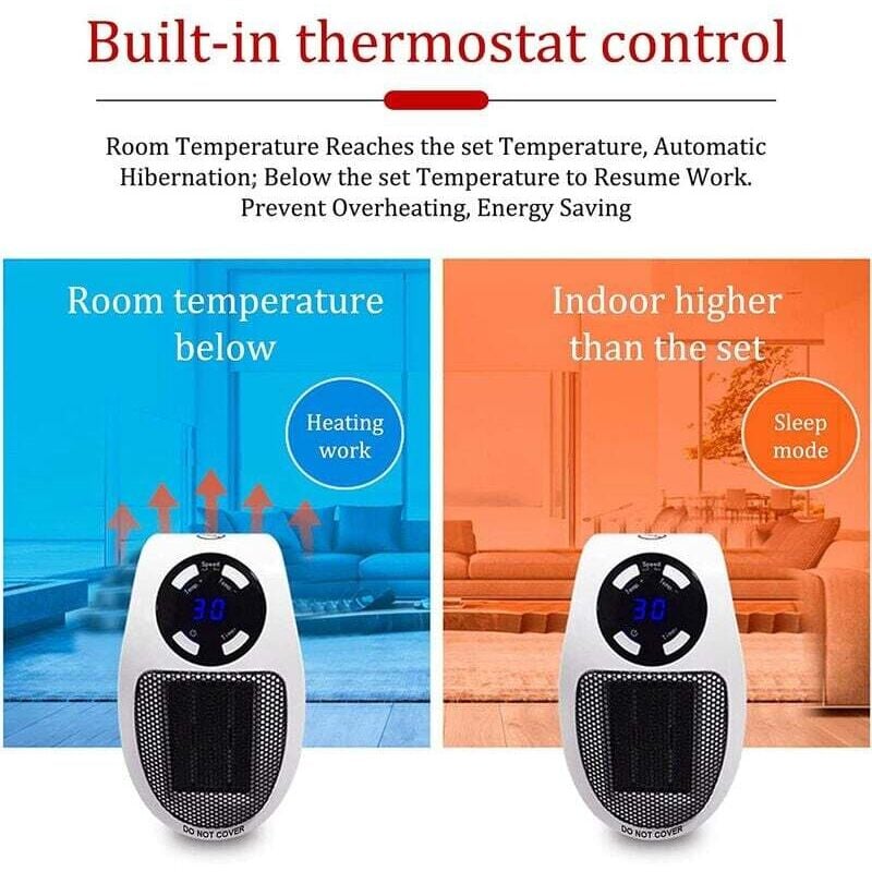 foto del prodotto riscaldatore elettrico silenzioso per bagni, roulotte, uffici ecc. - regalati il calore ottimale risparmiando energia con questo termoventilatore in