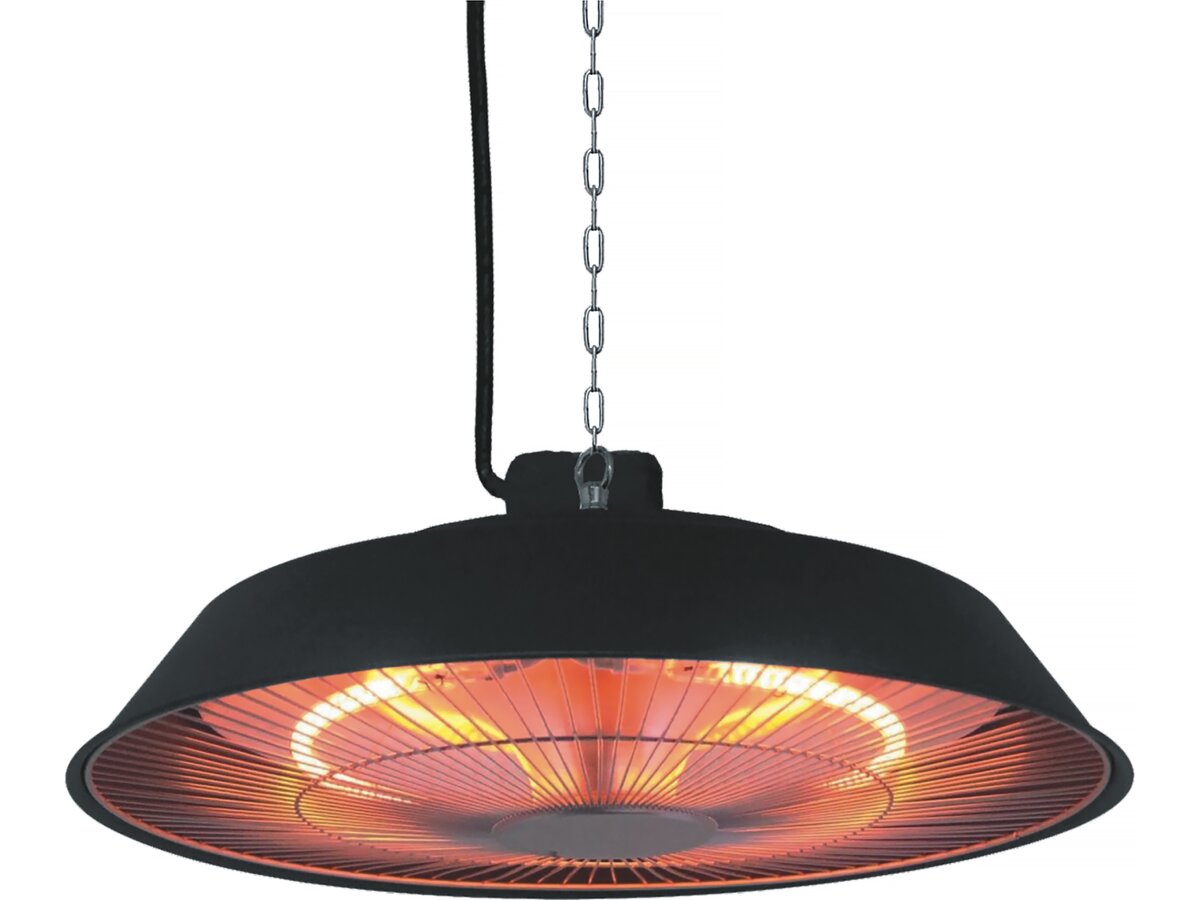 foto del prodotto riscaldatore elettrico sospeso 1500w nero