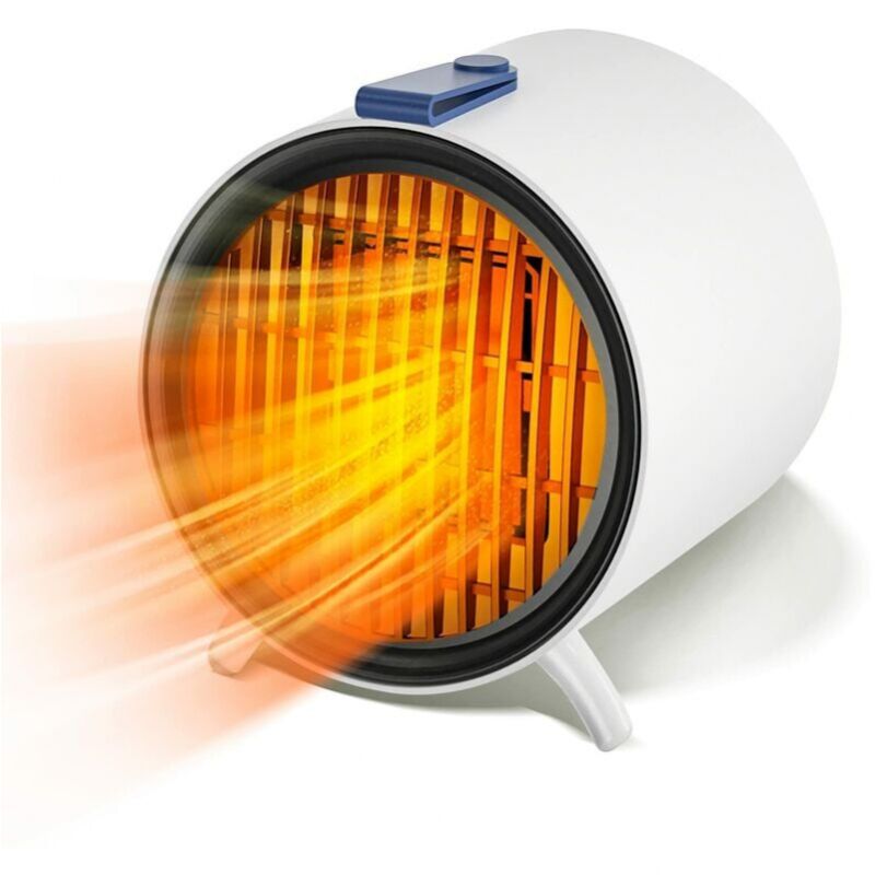 foto del prodotto riscaldatore in ceramica, riscaldatore elettrico da 500 w, protezione dal surriscaldamento, termoventilatore, adatto per interni, ufficio, casa,