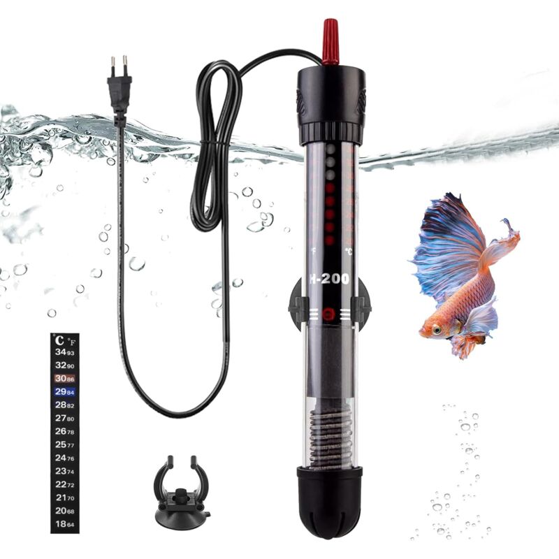 foto del prodotto riscaldatore per acquario sommergibile da 50 w, riscaldatore per acquario regolabile, mini asta riscaldante per acquario per acquari e acquari 60l,