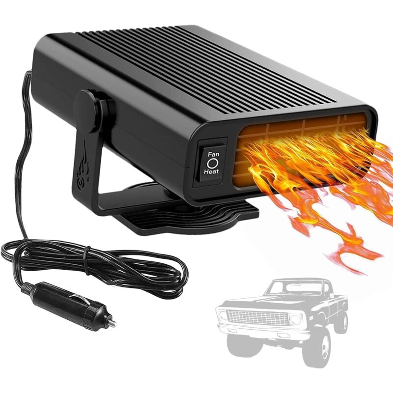 foto del prodotto riscaldatore per auto, riscaldatore per auto accendisigari riscaldatore portatile per auto 12v 150w 2 in 1 funzione di riscaldamento raffreddamento