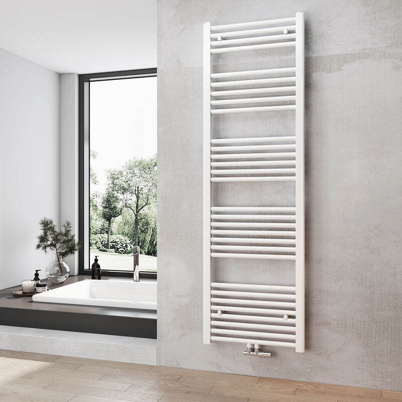 foto del prodotto riscaldatore per bagno asciugamano riscaldamento 1600 x 500 mm bianco scaldasalviette connessione media scaldasalviette heilmetz