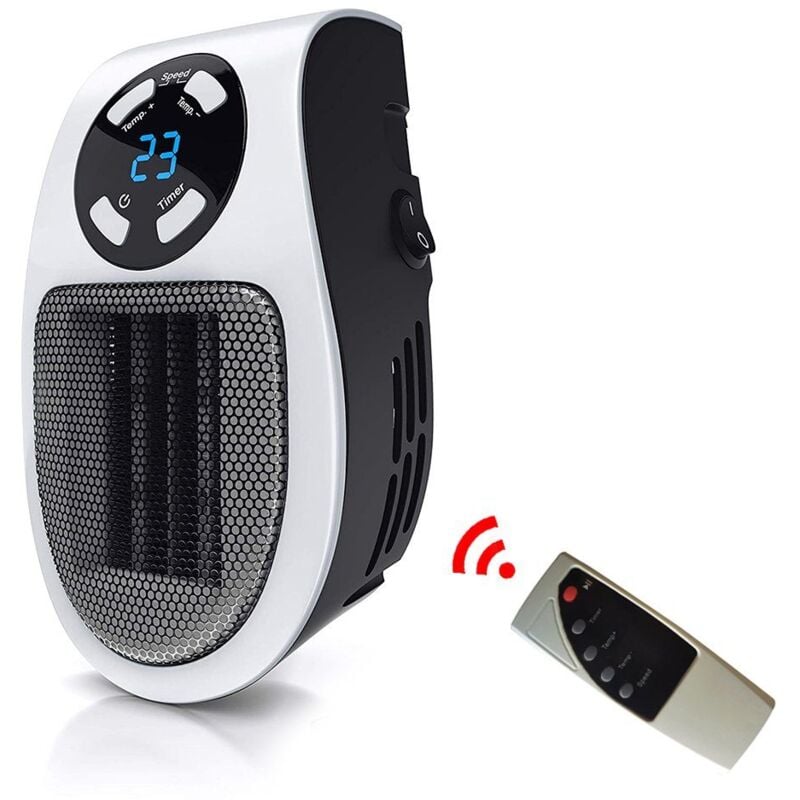foto del prodotto riscaldatore radiante crediri 500w riscaldatore ambiente presa a muro programmabile con termostato regolabile e display led regolabile
