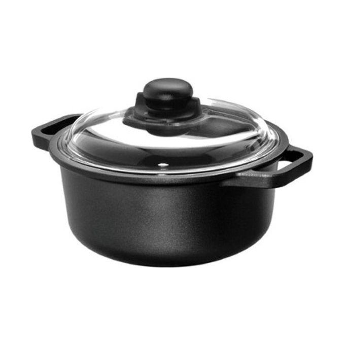 foto del prodotto risoli casseruola induction cm 20 con 2 manici e coperchio in vetro con pomolo in bakelite con sfiato