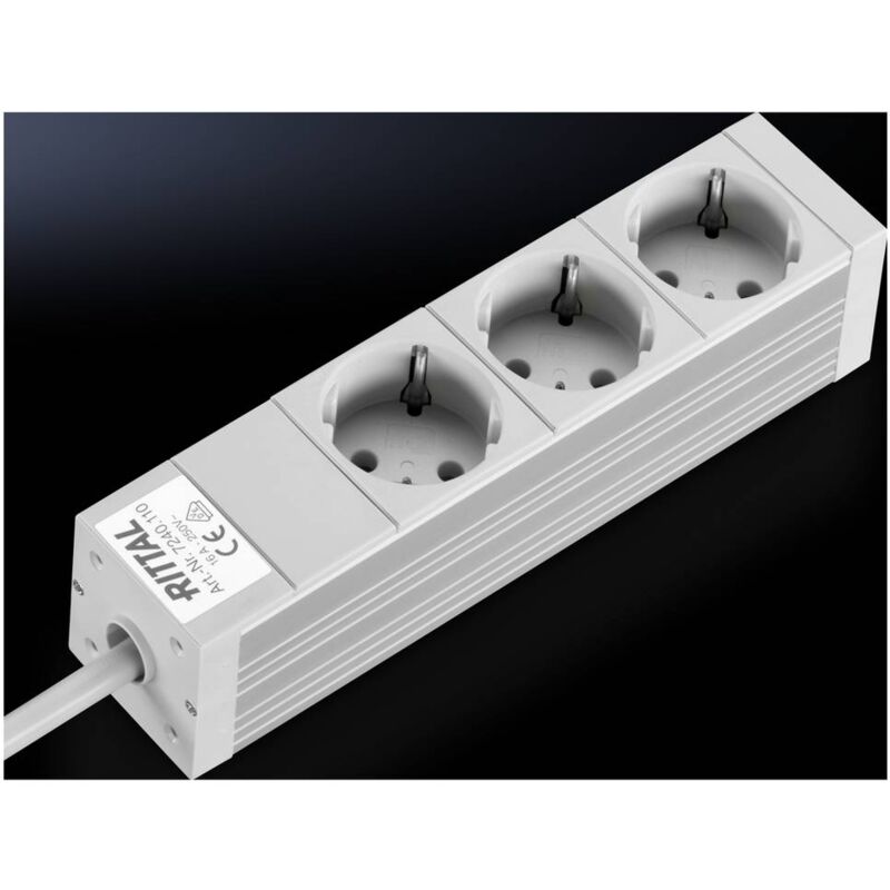 foto del prodotto rittal dk 7240.110 multipresa 3 vani alluminio 1 pz.