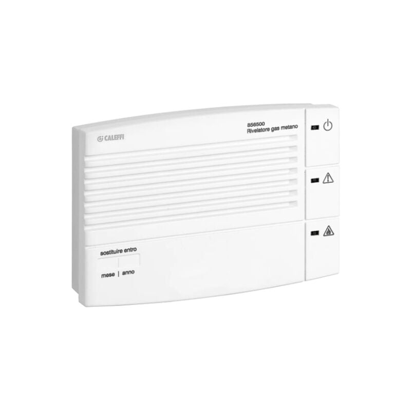 foto del prodotto rivelatore di gas, con sensore incorporato ed uscita a relè per gas metano caleffi 856500 230 v