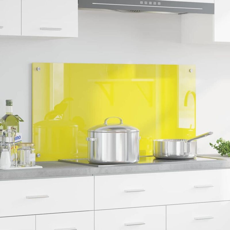 foto del prodotto rivestimento da cucina giallo 100 x 50 x 0.6 cm vetro temperato vidaxl