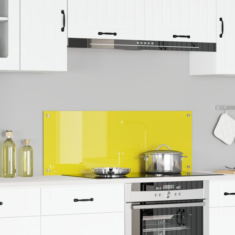 foto del prodotto rivestimento da cucina giallo 110 x 40 x 0.6 cm vetro temperato vidaxl