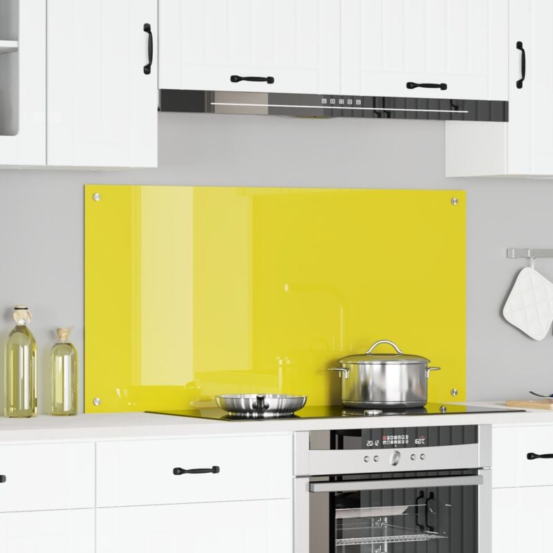 foto del prodotto rivestimento da cucina giallo 120 x 60 x 0.6 cm vetro temperato vidaxl