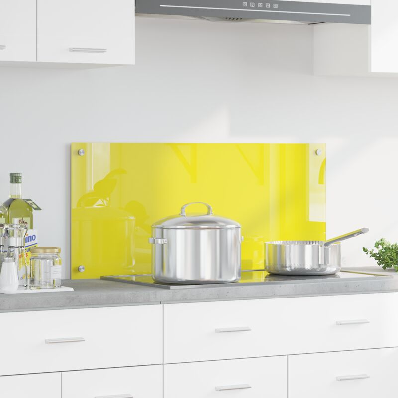 foto del prodotto rivestimento da cucina giallo 90 x 40 x 0.6 cm vetro temperato vidaxl
