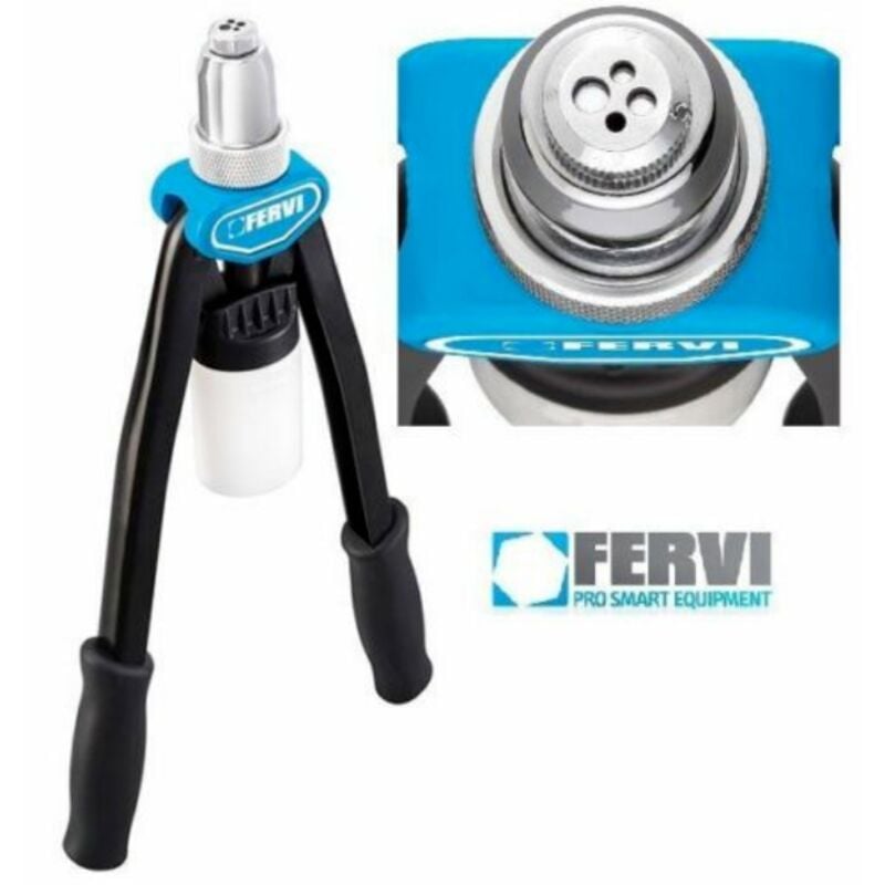 foto del prodotto rivettatrice a doppia leva per rivetti da 3 a 6.4 mm testina rotante fervi 0454