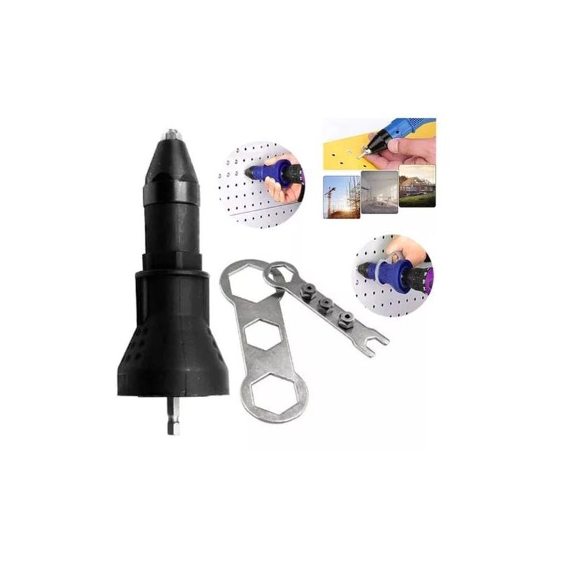 foto del prodotto rivettatrice elettrica per trapano a batteria rivettatrice elettrica adattatore per pistola rivettatrice kit per rivettatrice a batteria adattatore