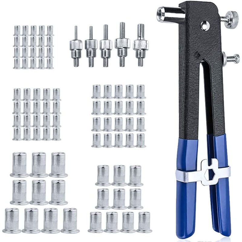 foto del prodotto rivettatrice per rivetti filettati kit 86pz inserti pinza filetti m3 m4 m5 m6 m8