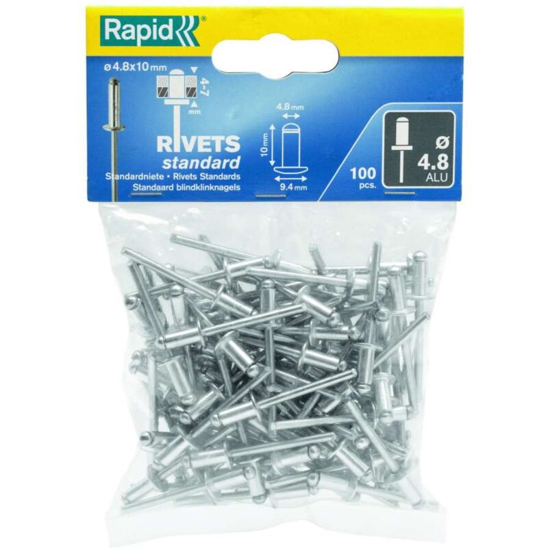 foto del prodotto rivetti 4.8 x 10 mm alluminio 100 pezzi
