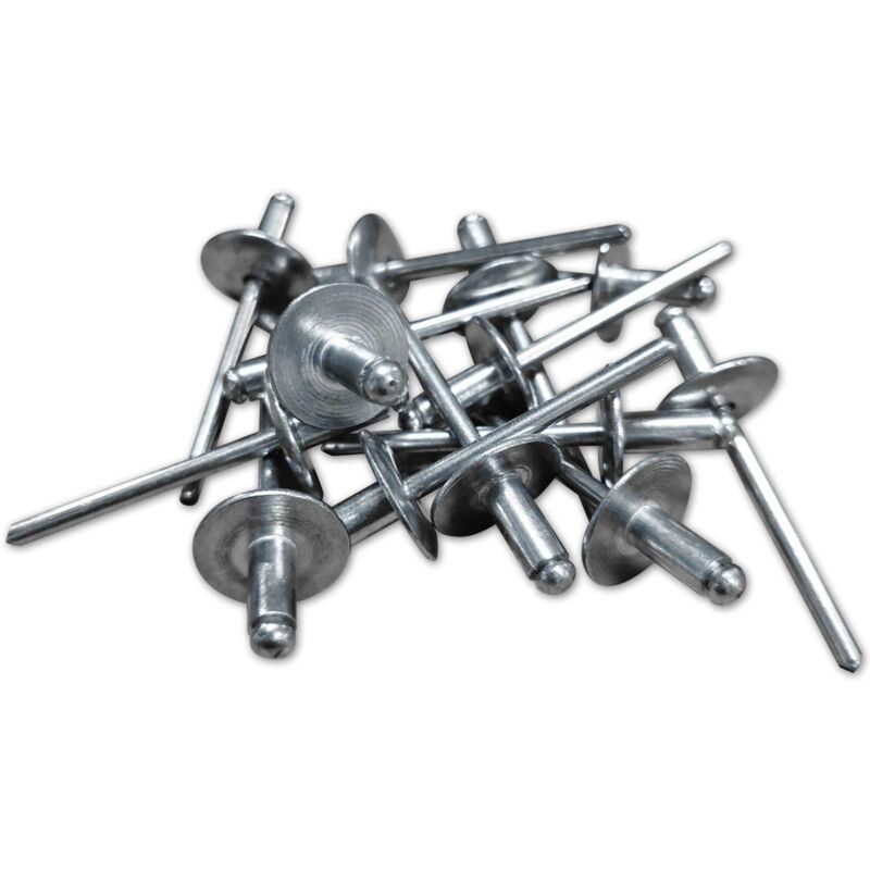foto del prodotto rivetti in alluminio testa extra larga 16 mm 4,8 x 10 corda d acciaio 250 rivetti