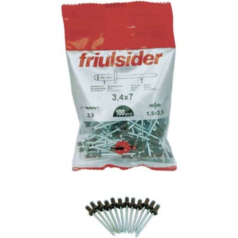 foto del prodotto rivetto a strappo alluminio testa moro friulsider mm 4,0x14 cf pz 100 10 confezione