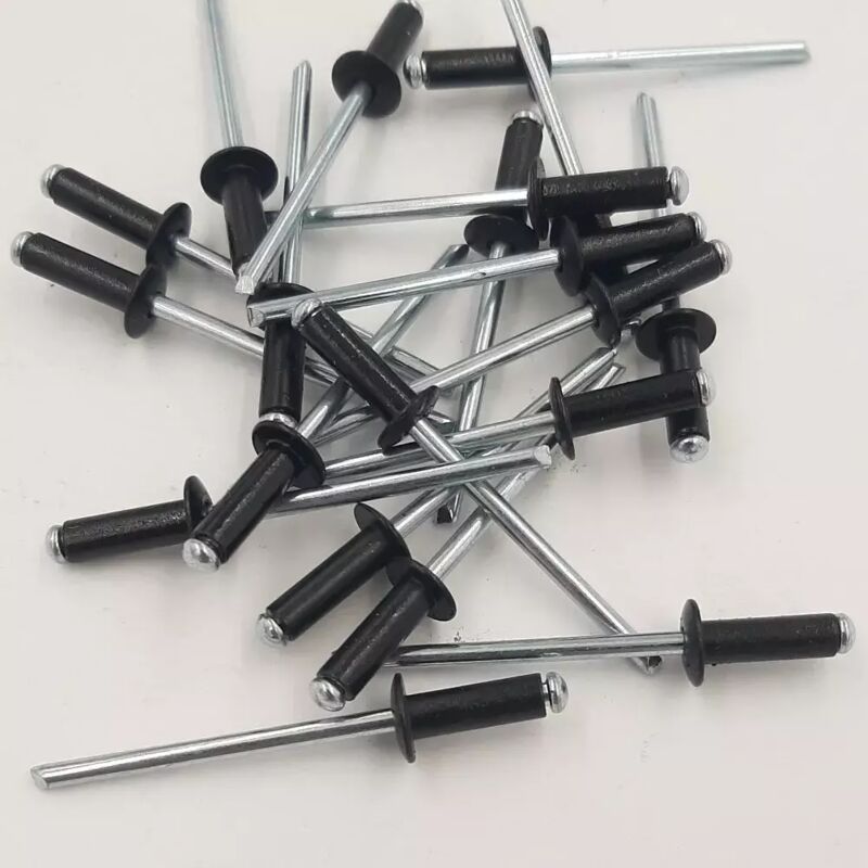 foto del prodotto rivetto nero in alluminio 4x12 mm ral 9005