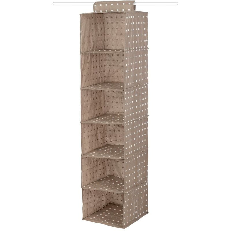 foto del prodotto rivoli organizer portatutto a sospensione, 6 scomparti, fissaggio con velcro, fino a 6 kg, marrone rivoli, 30 x 30 x h 128 cm, ran4381b compactor